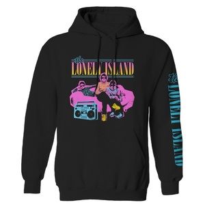 The Lonely Island black medium hoodie boom box print sleeve tour